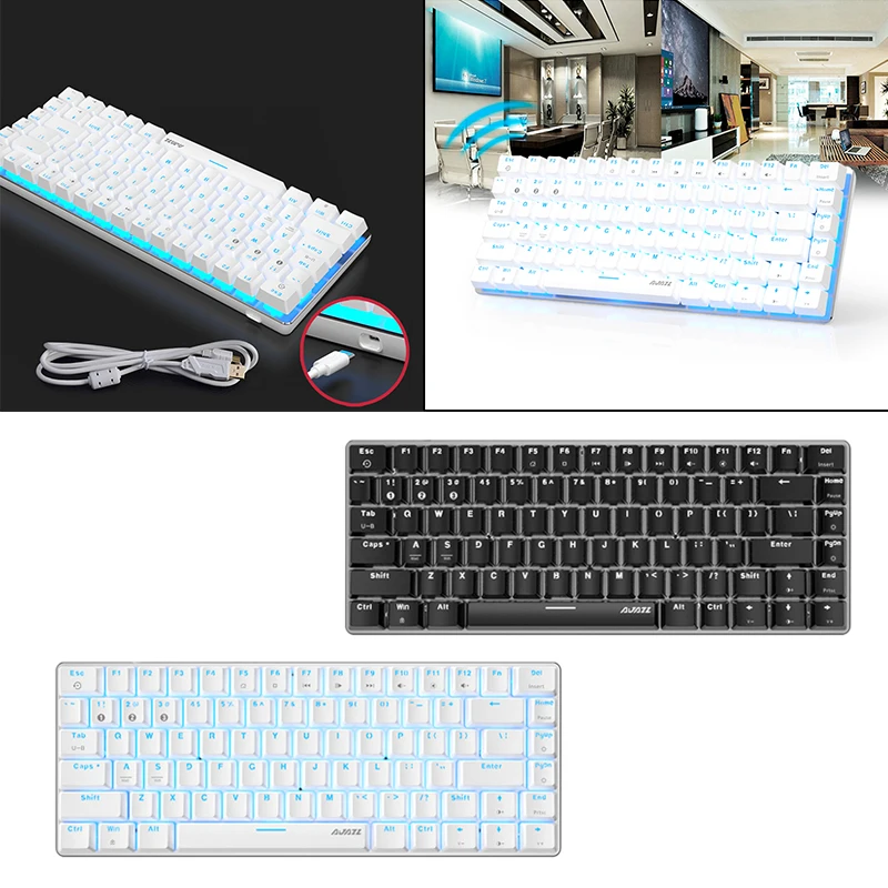 Клавиатура Ajazz AK33 механическая перезаряжаемая Bluetooth 5 0/Type-C с красными