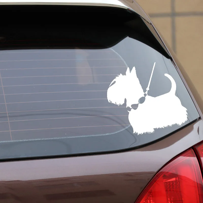 

Car Sticker Motorcycle Sticker Cute Scottish Terrier Pet PVC Waterproof Sunscreen Decal Black/Silver 14.2x12.9cm