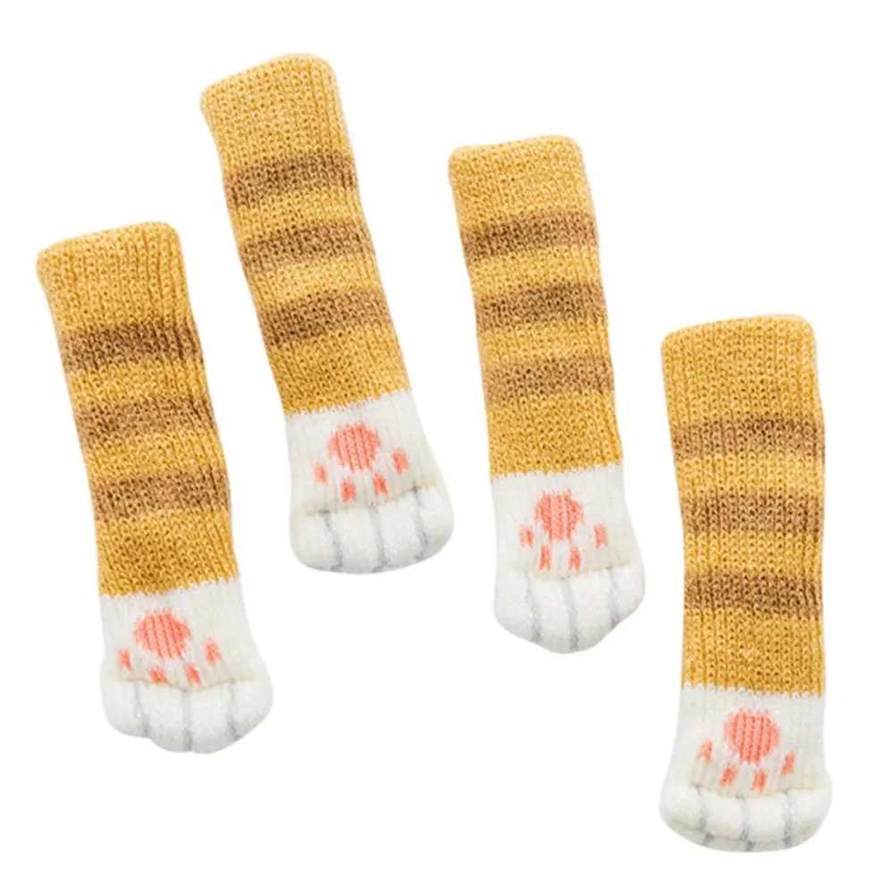 

Table Foot Socks Chair Leg Protector Cute Kawaii 4pcs Cat Tables Sofa Home Decor Chair Foot Covers Furniture Japanese Creative