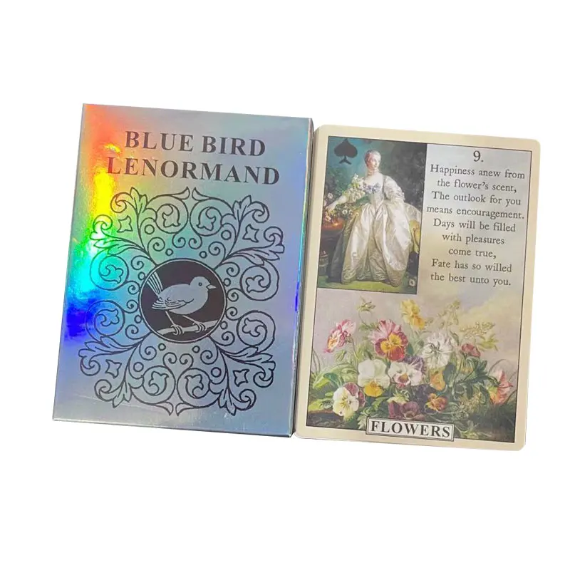 Blue Bird Lenormand Tarot Cards Full English Classic Board Games Cards Imaginative Oracle Divination Desk Game With PDF