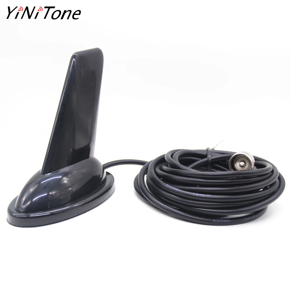 YiNiTone PL-259 Shark Fin Design VHF UHF 144/430Mhz Dual Band Antenna for QYT KT-7900D KT-8900 BAOJIE BJ-328 BJ-318 TYT BAOFENG