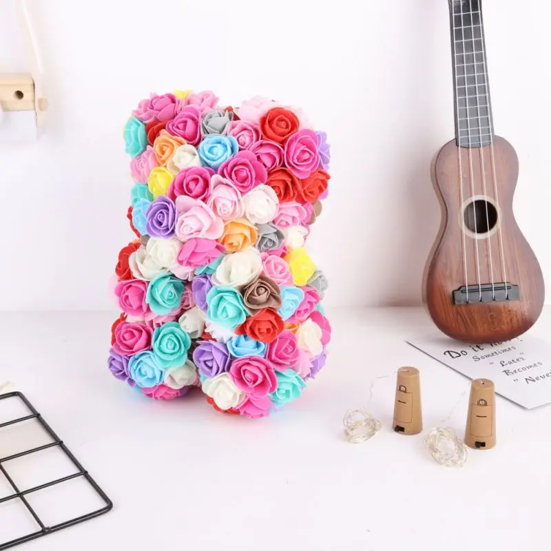 Искусственный медвежонок из пенопласта розовый светильник на свадьбу годовщину