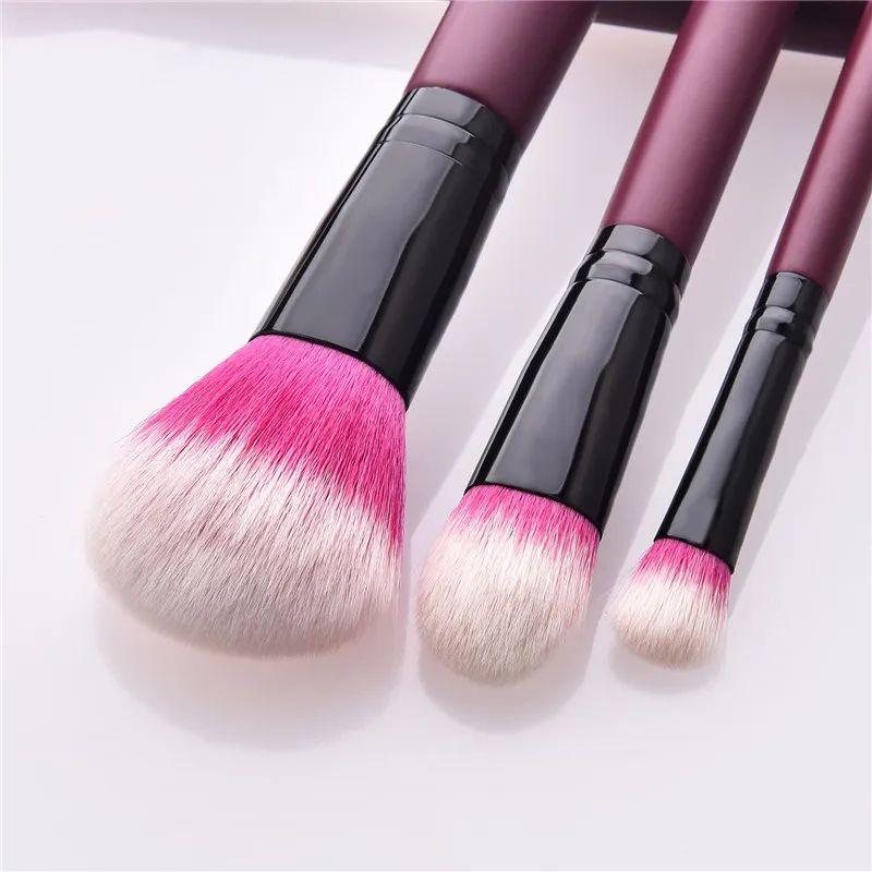

11pcs/lot Makeup Brushes Set purplish red Handle For Eyeshadow Big Flame Blusher make up Brush kit Powder Foundation