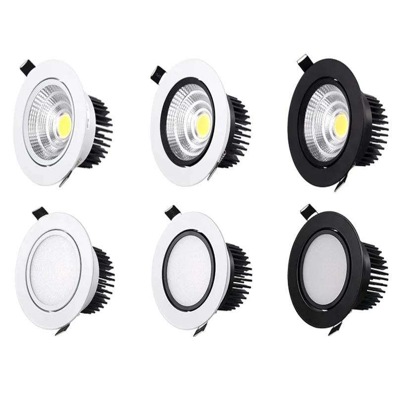 

Dimmable Recessed COB LED Downlight 7W 9W 12W 15W 18W 20W 35W 35W Ceiling Spot Light AC85~265V LED Ceiling Lamp Indoor Lighting