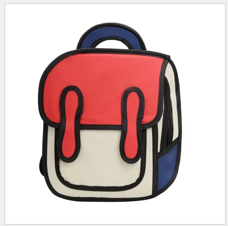 Модные милые студенческие сумки Детский рюкзак 3D прыжок стиль 2D рисунок