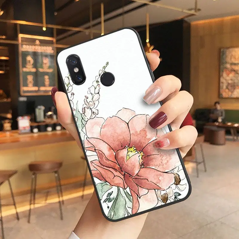 

Colorful Ink Painting Flowers Soft Silicone Phone Cover For Xiaomi Mi 6 6plus 8 8SE 9 9SE 6X Note2 Note3 Coque Shell Cellphones