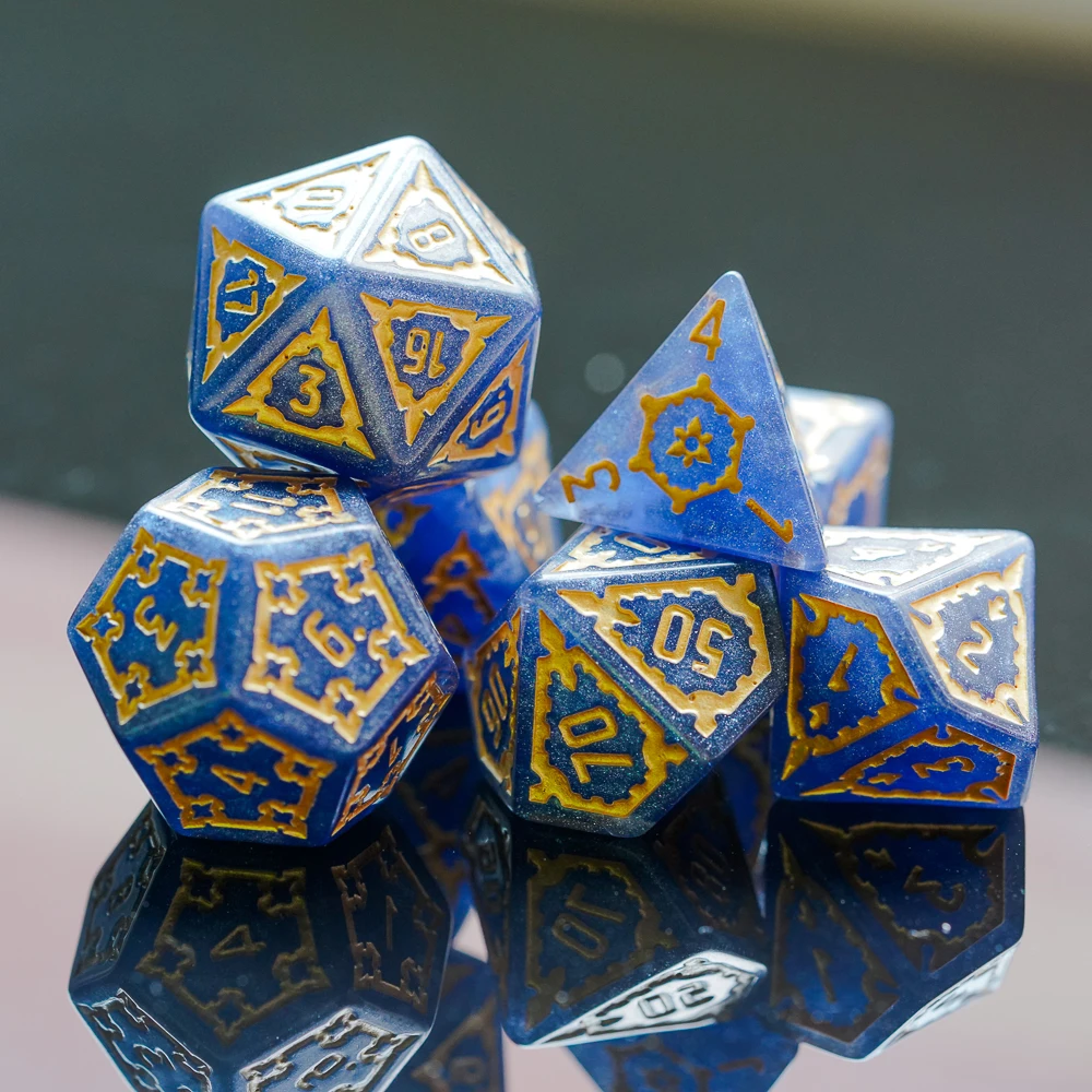 7 шт 25 мм гигантские игральные кости DND многогранные набор с кожаной сумкой D & для
