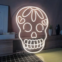 custom neon sign skeleton logo suitable for bedroom bar store party background decor personalized creative led light