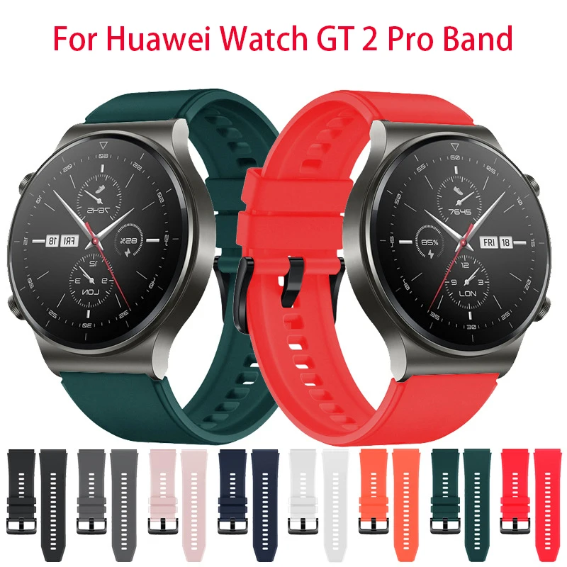 Ремешок спортивный для Huawei Watch GT 2 Pro мягкий силиконовый деловой браслет в