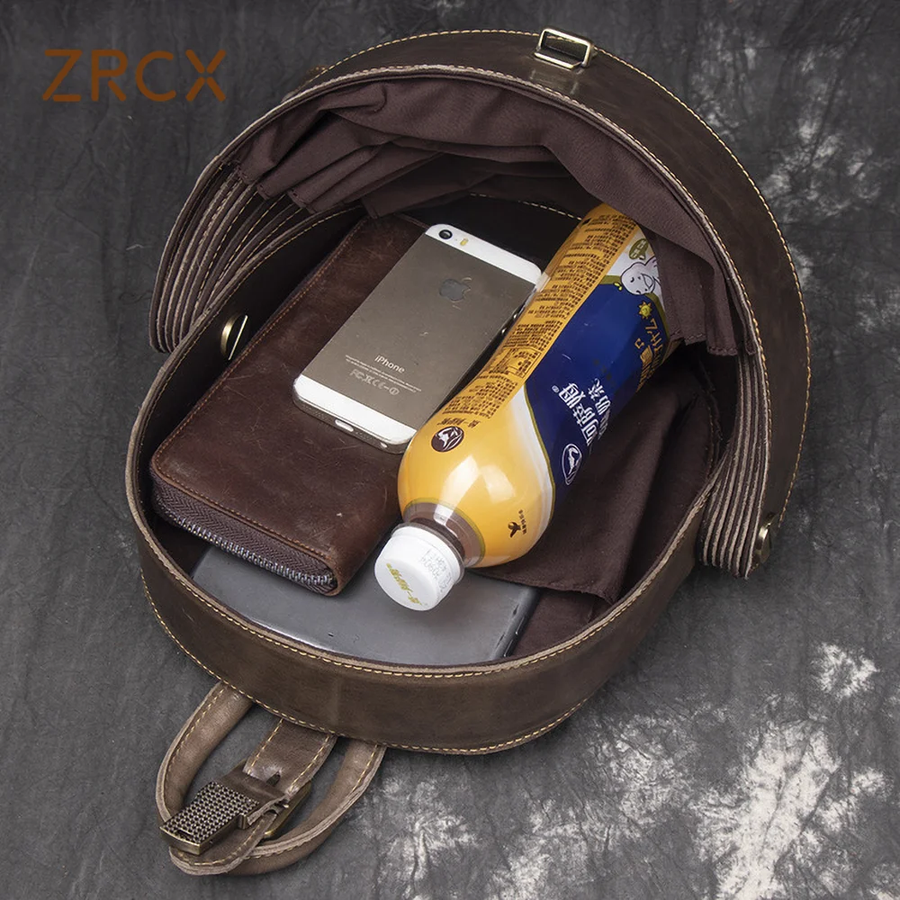 

ZRCX Men And Women Leather Backpack Trendy Fashion Beetle Personalized Backpack Messenger Bag Motorcycle Riding Helmet Bag