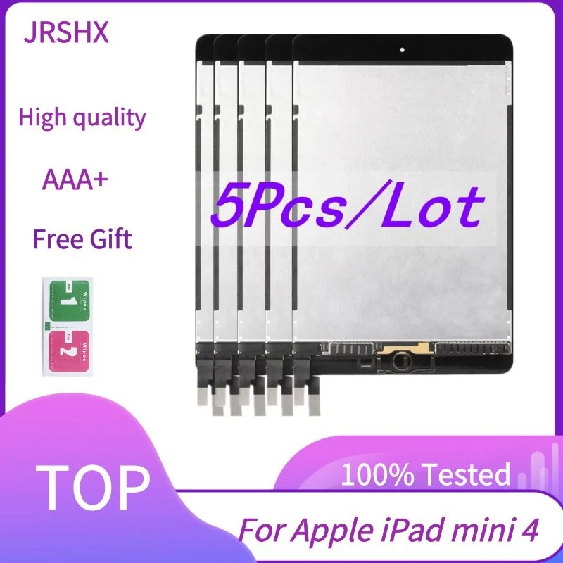 

5Pcs LCD Tested For Apple iPad mini4 A1538 A1550 LCD Display Touch Screen Digitizer Sensors Assembly Replacement Part with Tools