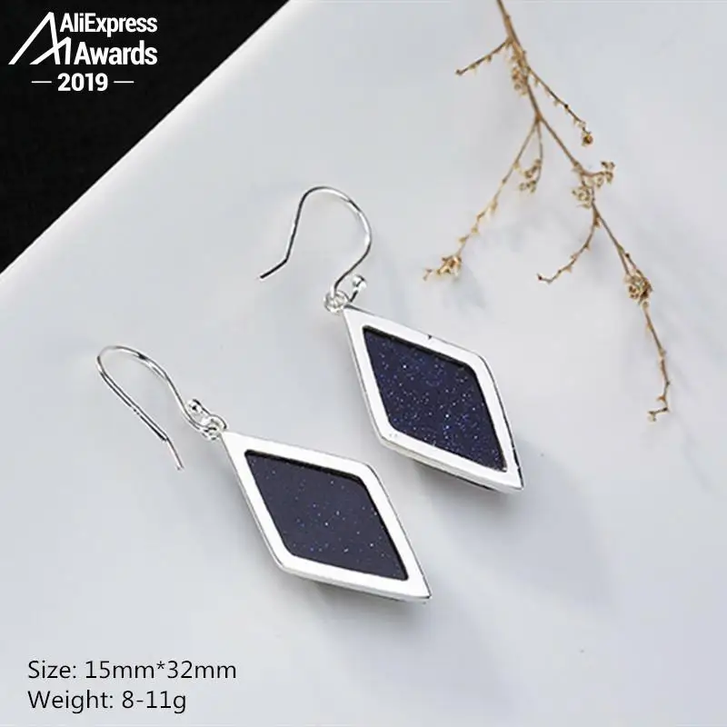 Польские сапфировые серьги S925 изысканные серьги-капли Женский античный магазин