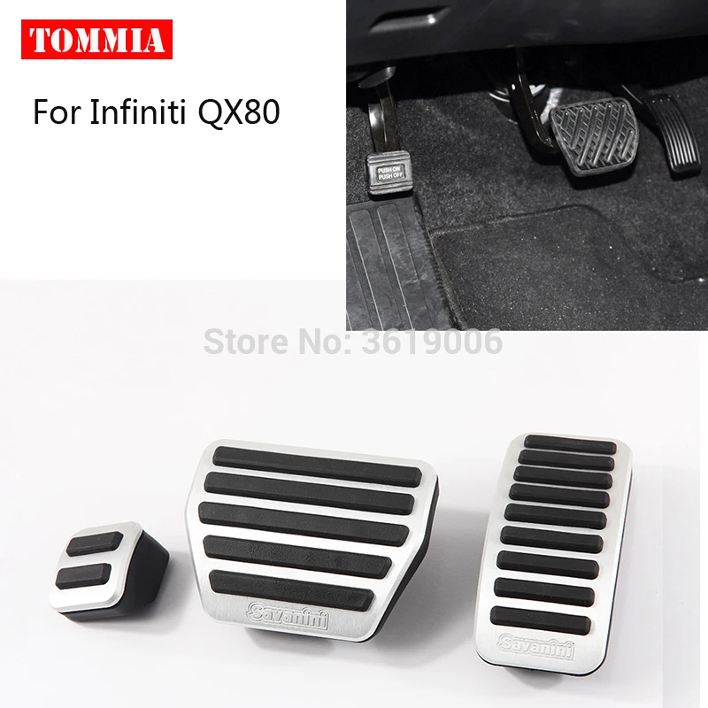 

tommia For Infiniti QX80 2013-2016 Pedal Cover Fuel Gas Brake Foot Rest Housing No Drilling Car-styling