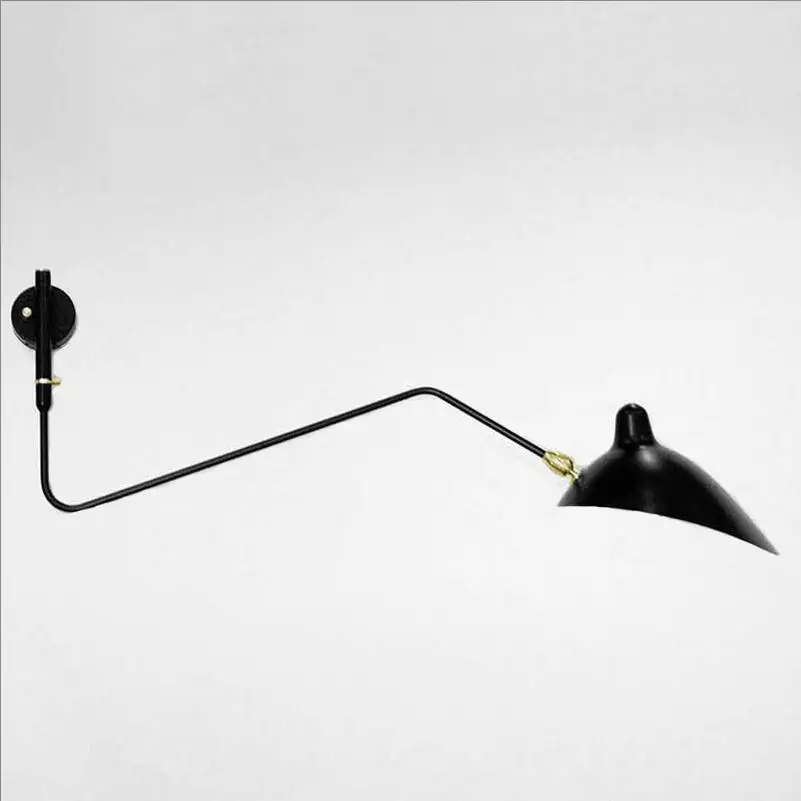 Creative Long arm Lamp Nordic Living Room Decoration Bedside Study Rotatable Long Pole Swing Black And White Industrial Walllamp  - buy with discount