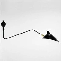 creative long arm lamp nordic living room decoration bedside study rotatable long pole swing black and white industrial walllamp