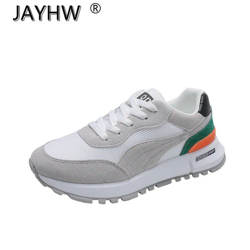 

2021 New Fashion Women's Shoes Comfortable Breathable Mesh Casual Shoes Spring Women's Color Matching Lace-up Non-slip Sneakers