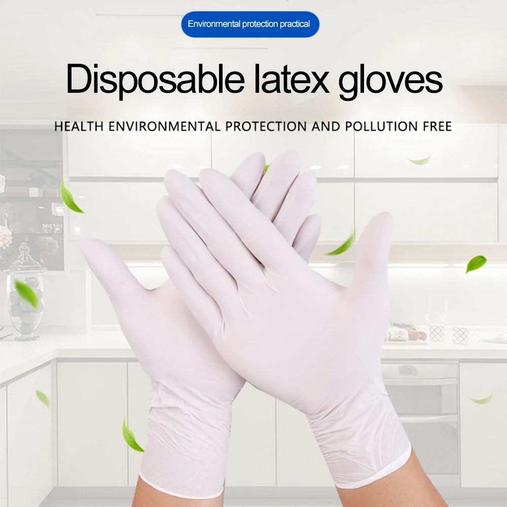 Одноразовые перчатки 100 шт нитриловые водонепроницаемые латексные многоцелевые