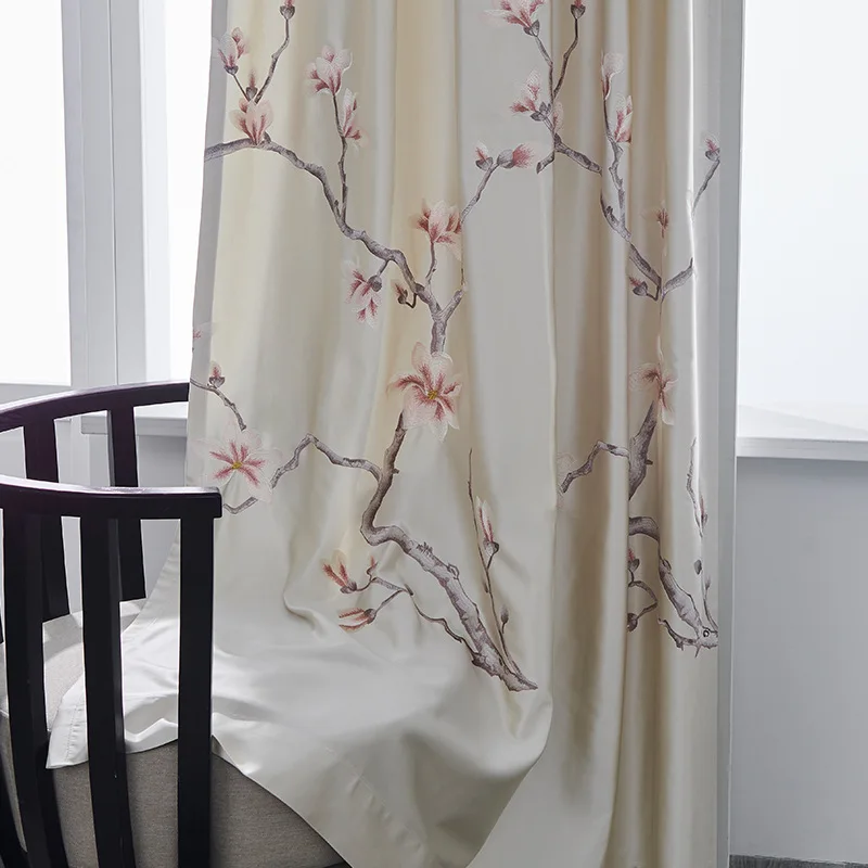 

2022 New Chinese Curtains, High-precision Imitation Silk Curtains, Finished Curtains for Living Dining Room Bedroom