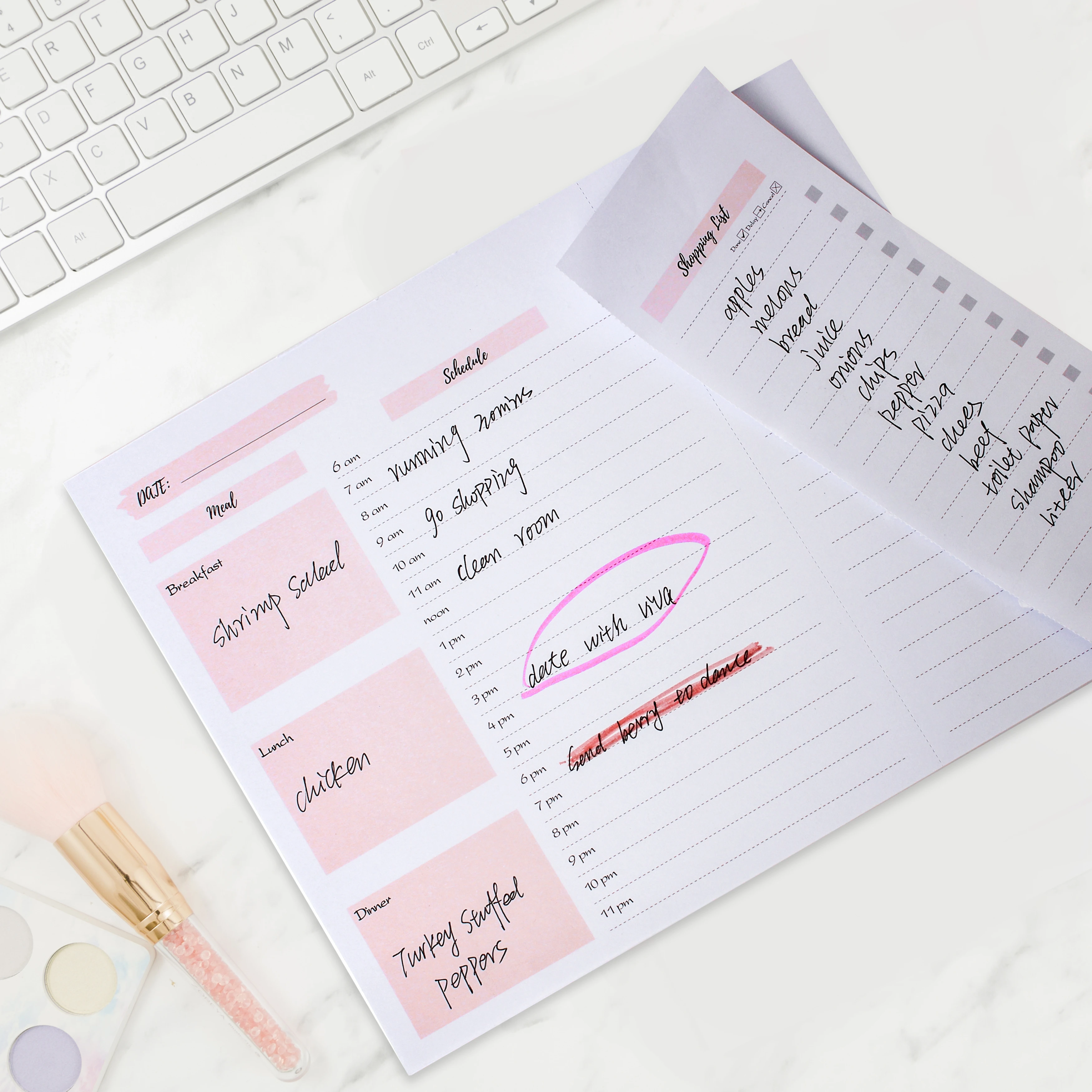 Ежедневник для еды с ежечасным графиком список продуктов магнитные блокноты на