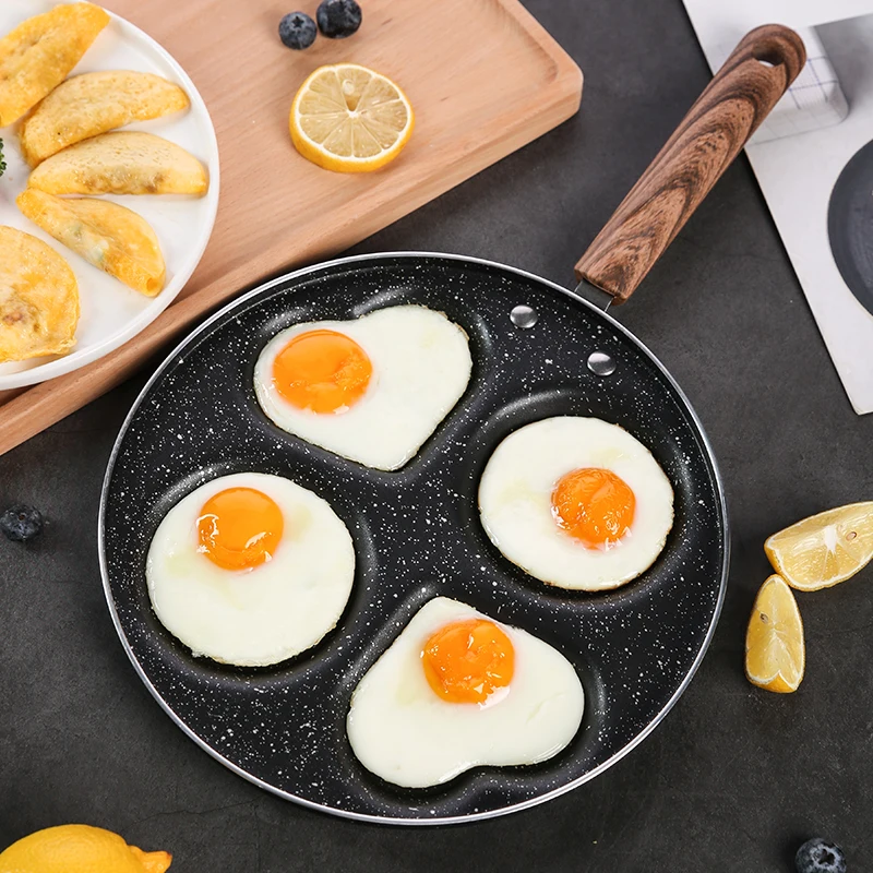 

Nice Pop 4 Holes Egg Frying Pan Hamburger Nonstick Pot High Quality Cooking Saucepan Omelet Cookware Just Use For Gas Cooker