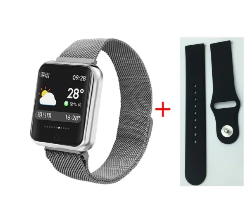 P68 add black strap Спортивные IP68 Смарт-часы P68 фитнес-браслет трекер активности пульсометр кровяное давление для ios Android apple iPhone 6 7 - Цвет: P68 add black strap