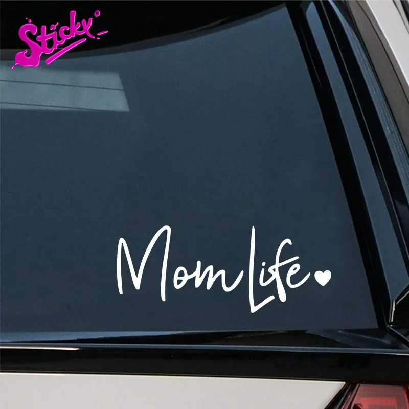 Наклейка на автомобиль с надписью Mom Life декоративная наклейка мотоцикл