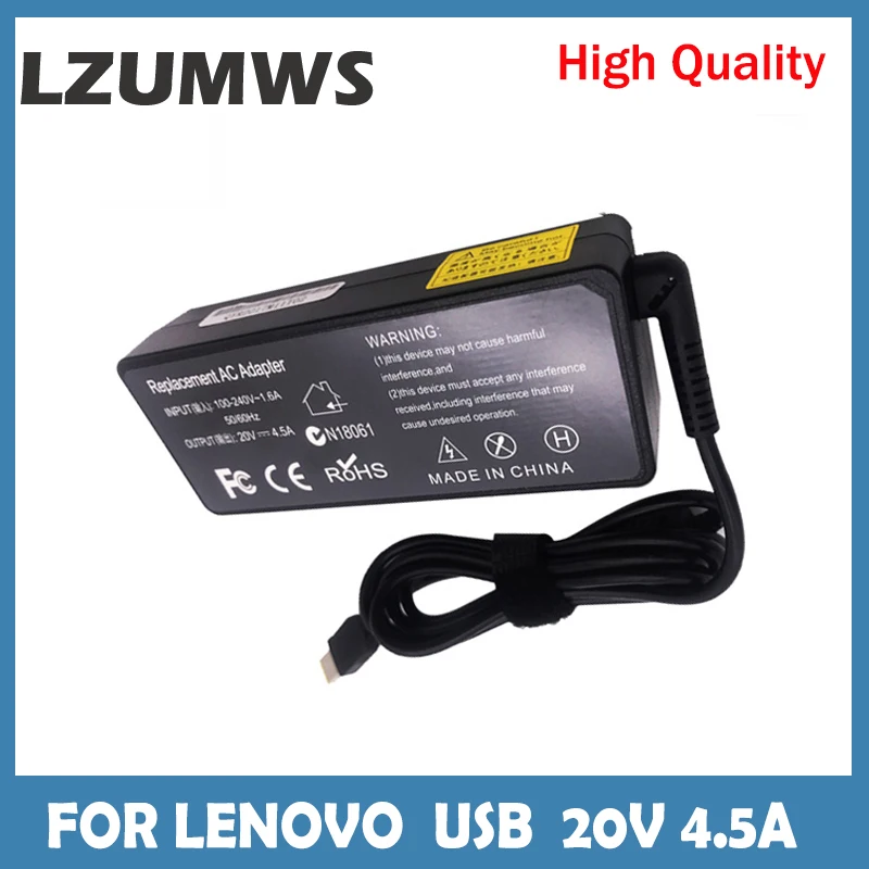 LZUMWS 20V 4.5A 90W USB AC зарядное устройство для ноутбука адаптер питания Lenovo ThinkPad X1