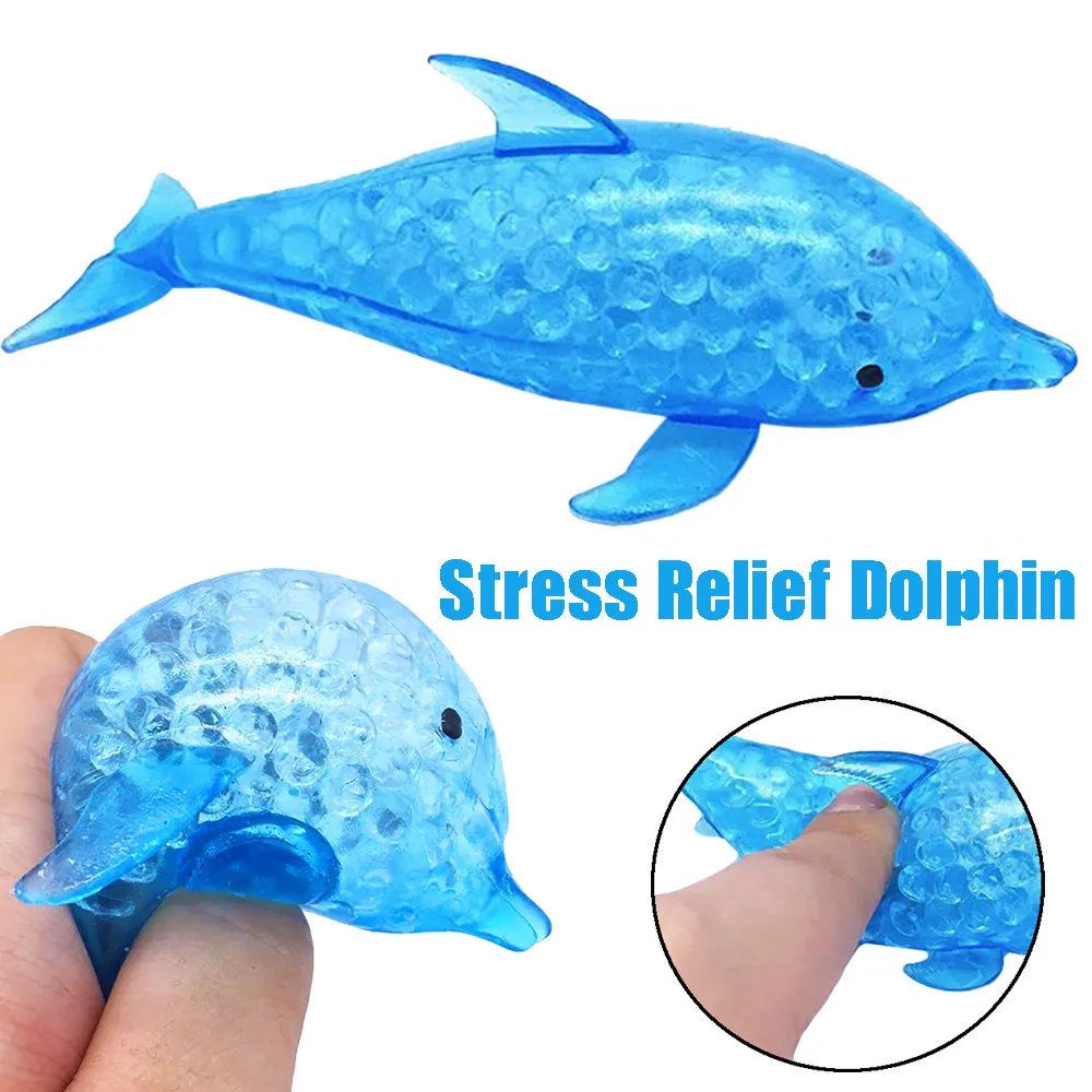 

Spongy Dolphin Bead Stress Ball Squeezable Stress Relief Toy 10ml Antistress Ball Squeeze Mochi Rising Toys Abreact Gift