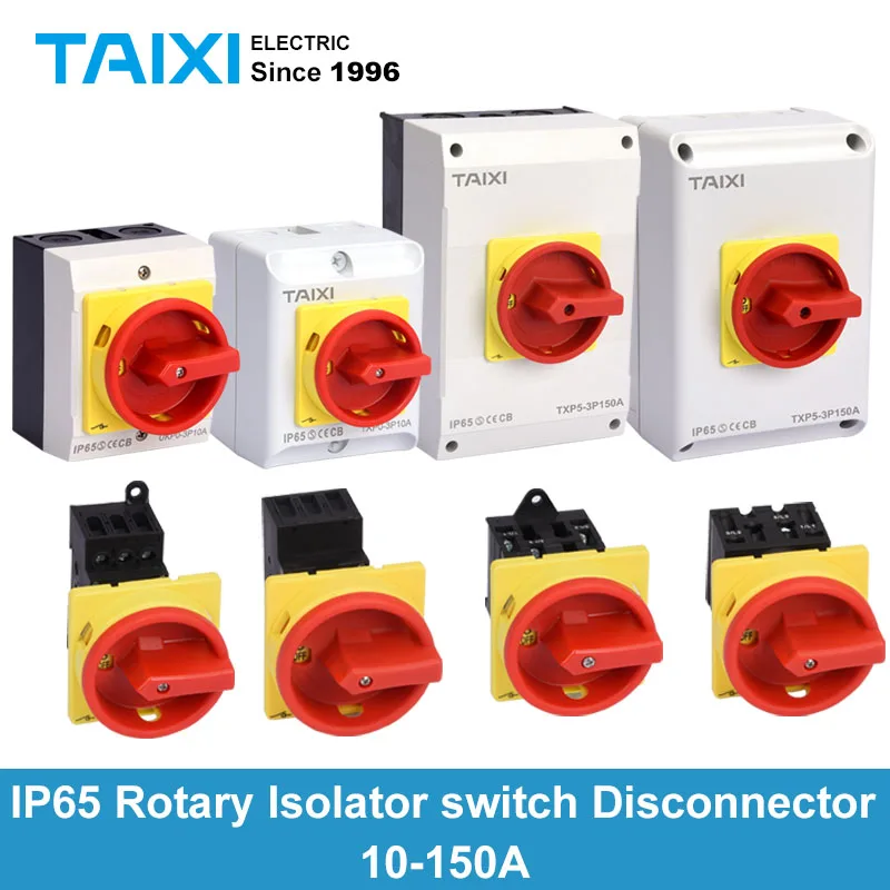 Поворотный изолятор IP65 Кулачковый выключатель 20 А вкл. 0 1 4 полюса 8 терминалов