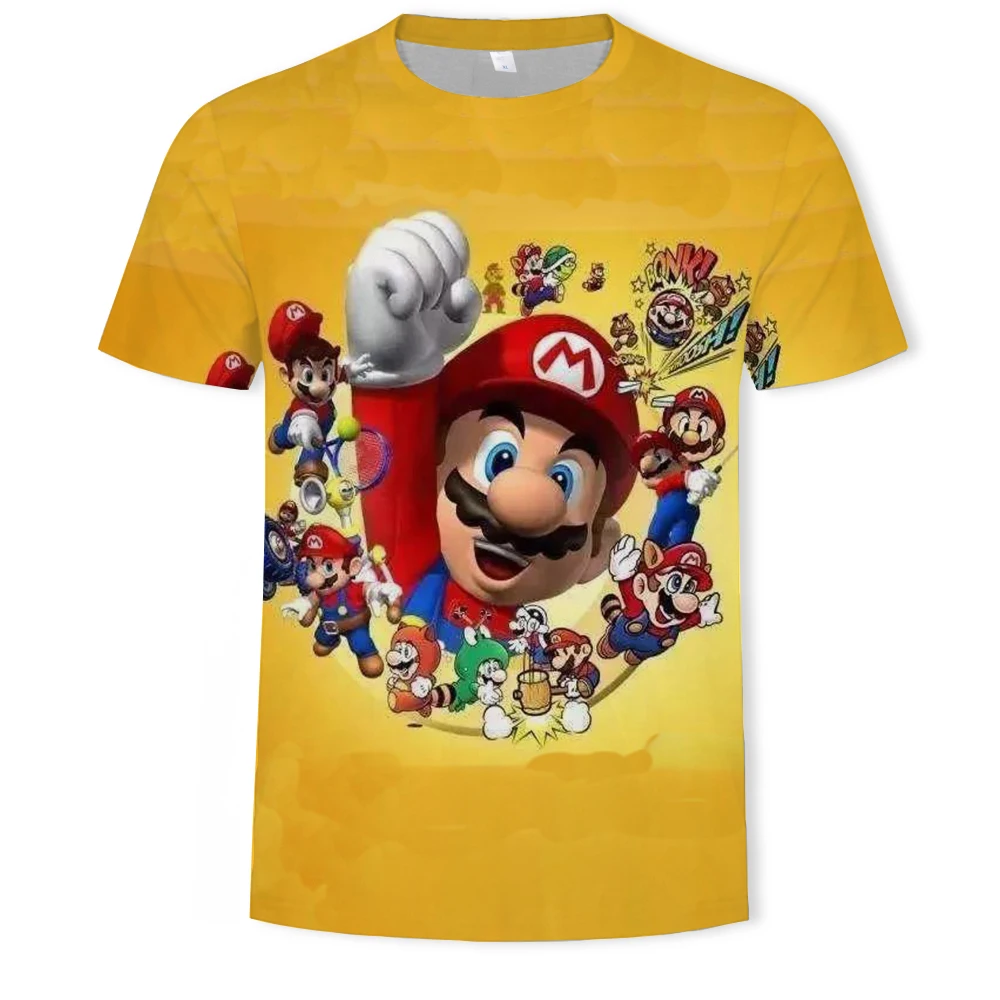 

Summer Trend Super Mario Popular 3D Printing Cartoon Graphic T-shirt Men's T-shirt Short Sleeve Anime T-shirt Full Size 100-6XL