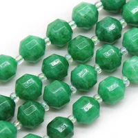 natural stone faceted green jades section loose crystal spacer beads for jewelry making diy handmade neckalce bracelet 15