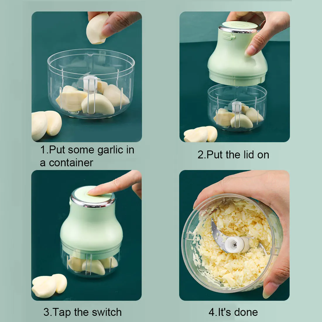 

100/250ml Mini USB Wireless Electric Garlic Masher Press Mincer Vegetable Chili Meat Grinder Food Chopper Kitchen Tools