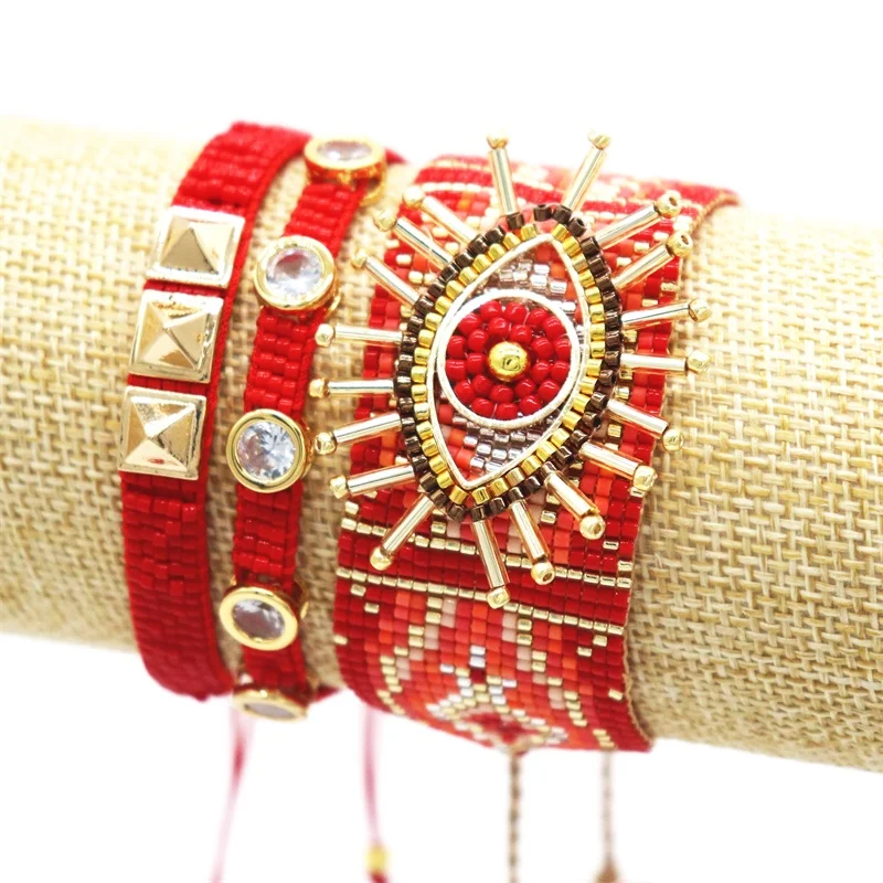 

GRAPES Boho Evil Eye Jewelry MIYUKI Bracelets for Women Tassel pulseiras feminina Statement Bracelet Bangle Friendship Girl Gift