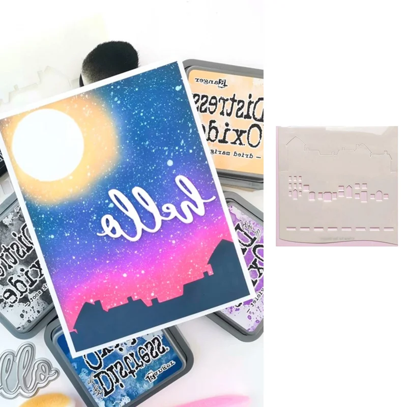 

Street Scene Builder Stencils for Scrapbook Embossed Paper Card Album Craft Template Cut Die Stencils New for 2021 Arrive