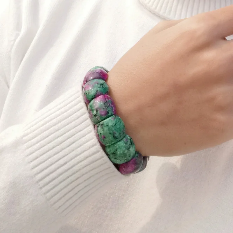 

Jadery красочные ручной работы натуральные нефритовые бусины каменные браслеты для женщин мужчин драгоценный камень в этническом стиле Бохо ...