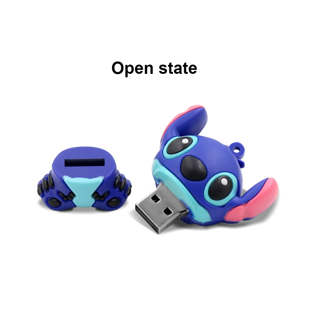 Новейшая флешка 16 ГБ 32 64 Гб USB флеш-накопитель 128 симпатичная Стич-карта памяти