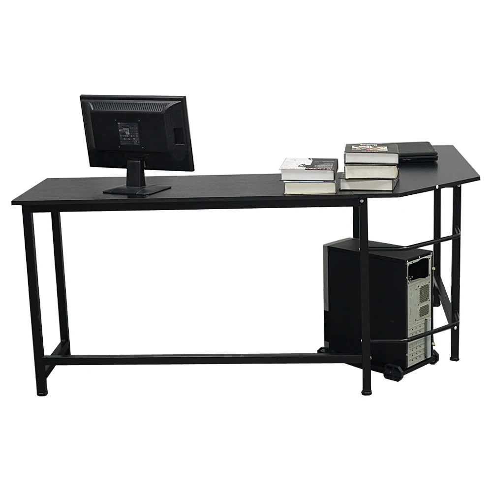L-образный настольный компьютерный стол черный (компьютерный стол) | Мебель
