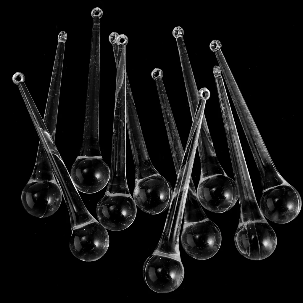 

10Pcs Crystal Raindrop Pendant Chandelier Parts Hanging Icicles Decoration