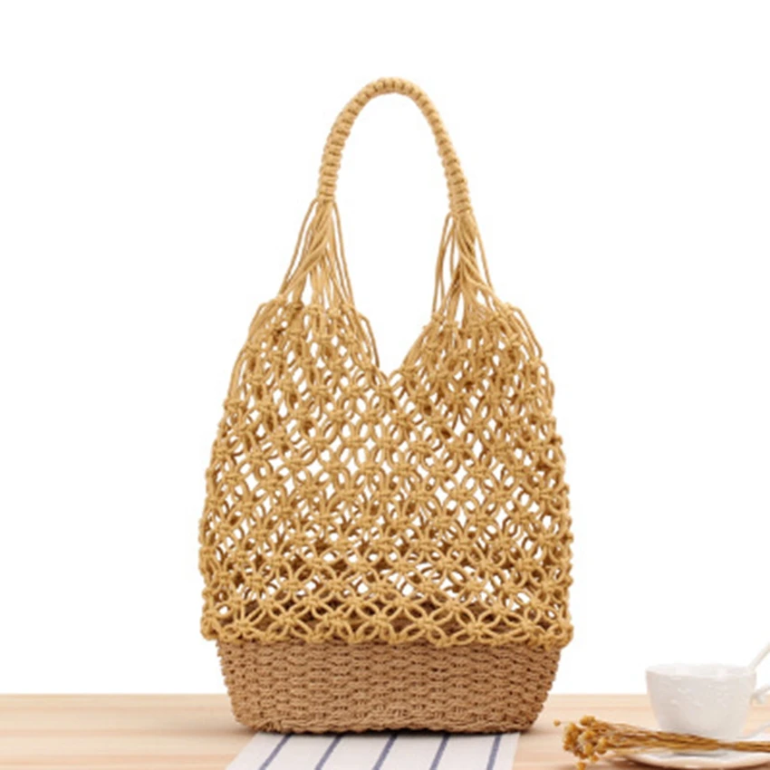 New Hollow Shoulder Woven Bag Fashion Retro Handmade Mesh Straw Leisure Forest Travel Vacation Beach | Багаж и сумки