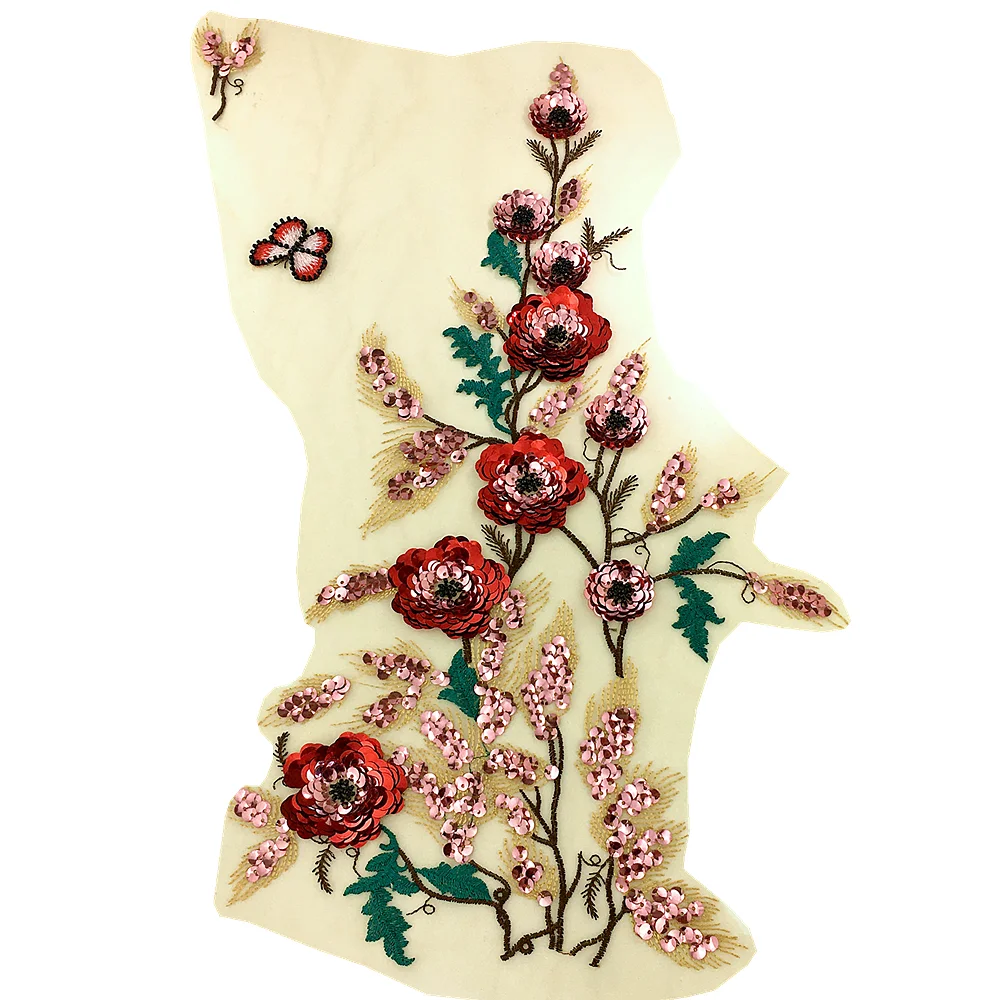 2 шт. Цветочная вышивка Кружевная аппликация | Дом и сад