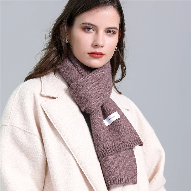 

New Winter Scarf Solid Knitted Neckerchief for Women Skinny Cashmere Warm Foulard Luxury Bufanda Designer Scarves Echarpe 2022