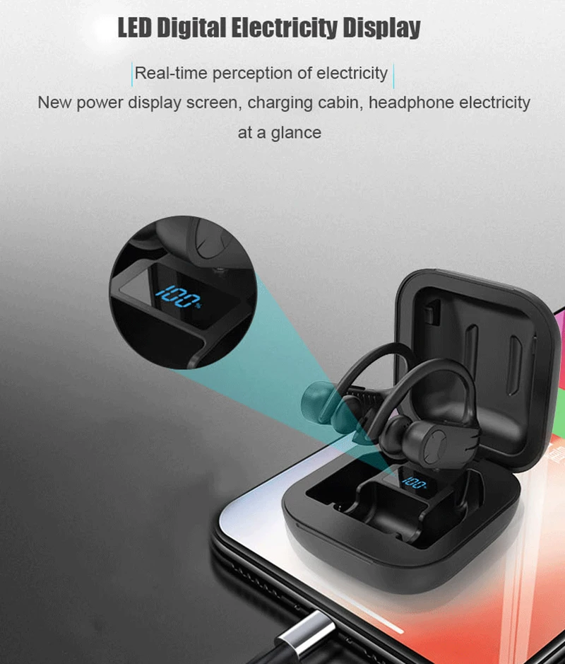 VITOG B1, Bluetooth 5,0, спортивные водонепроницаемые наушники, настоящие беспроводные наушники, ушные крючки, стерео, TWS 8D, гарнитура, PK Q62 Q32