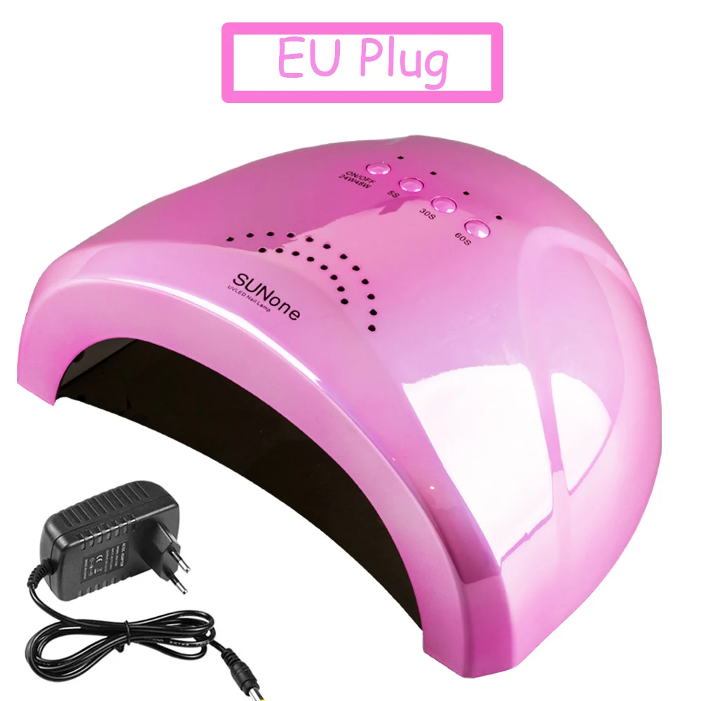 SUNONE Pink EU 48 Вт УФ-лампа SUNONE для маникюра, светодиодная Сушилка для ногтей, гелевая лампа, быстрая сушка, отверждение для всех видов Vanish, умная сенсорная машина - Цвет: SUNONE Pink EU
