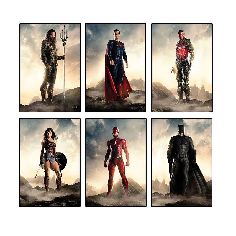 

Justice League Movie Poster Wonder Woman Batman Painting on Canvas Wall Decor Wall Art Print for Living Room Home Decoration