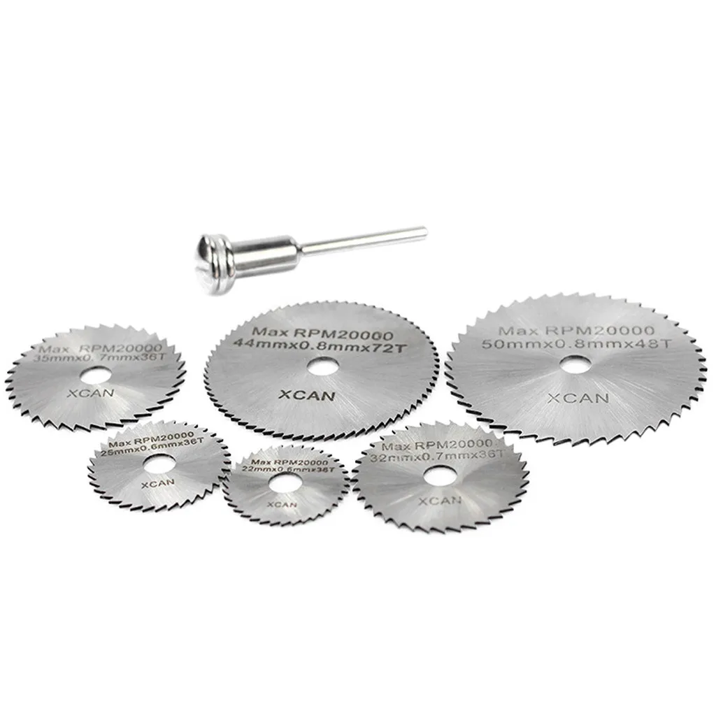 7pcs HSS Circular Saw Blade Rotary Tool For Dremel Metal Cutter Power Set Wood Cutting Discs Drill Mandrel Cutoff | Дом и сад