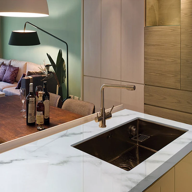 обои Белая мраморная настенная бумага 5 м/10 м кухонная контактная столешница