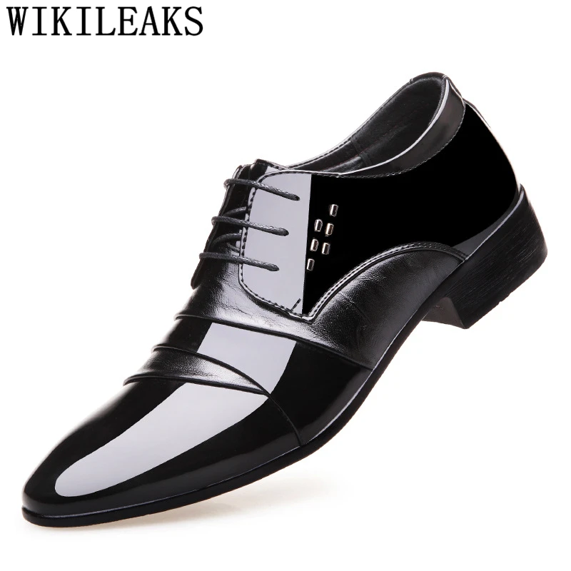 Black Dress Coiffeur Dressing Shoes For Men Formal Italian Dress Office Shoes Men 2023 Patent Leather Shoes Men Classic Zapatos images - 6