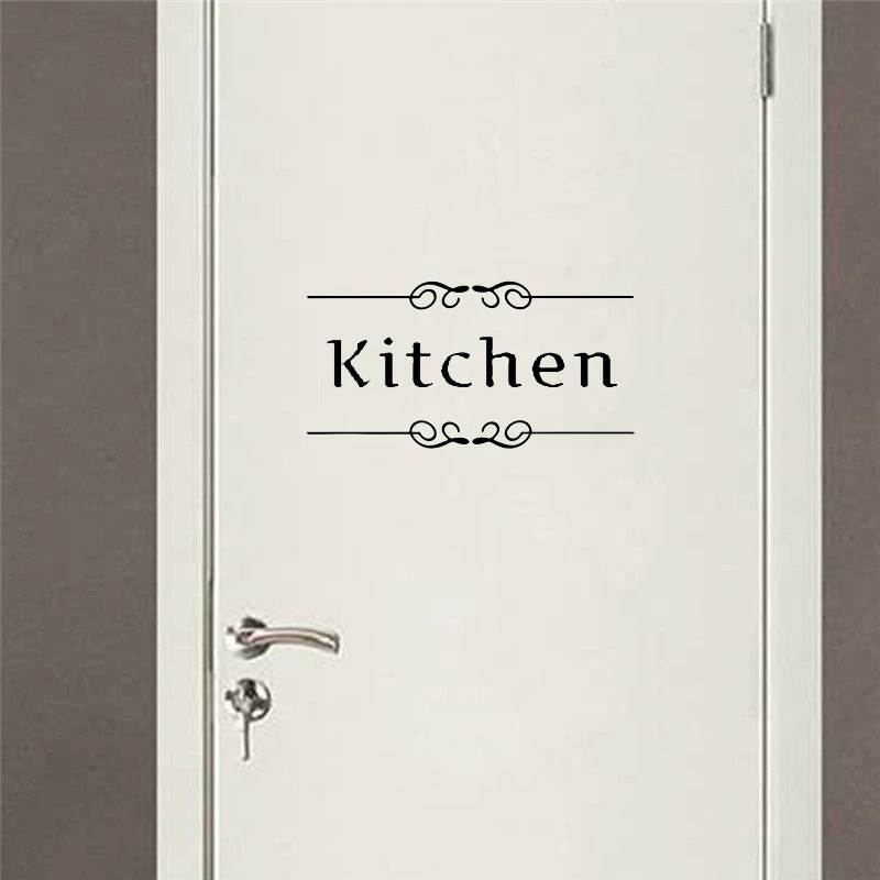 3 Kitchen Кухня Ванная комната спальная; игровая офисная знак входа в туалет наклейки на дверь для домашнего декора Diy виниловые наклейки на стены - Цвет: 3 Kitchen