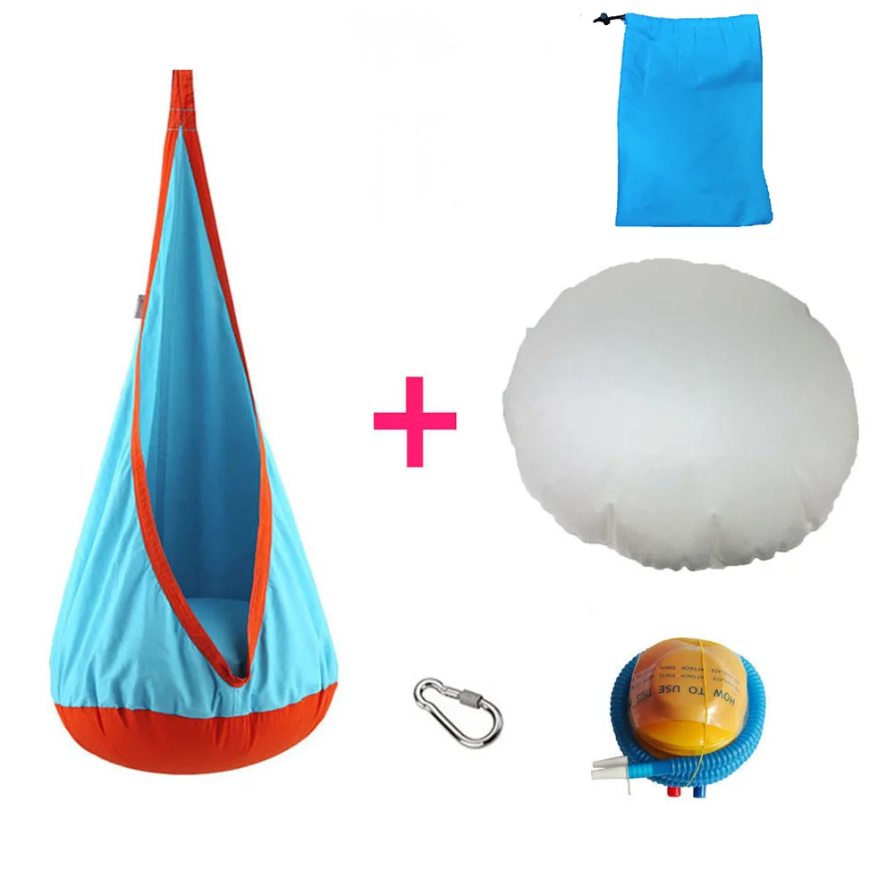 sky blue Модные детские носки в гамак сад индийской ротаноговой пальмы качели для дома и улицы для подвесного кресла качели для детей Сиденье Патио Портативный - Цвет: sky blue