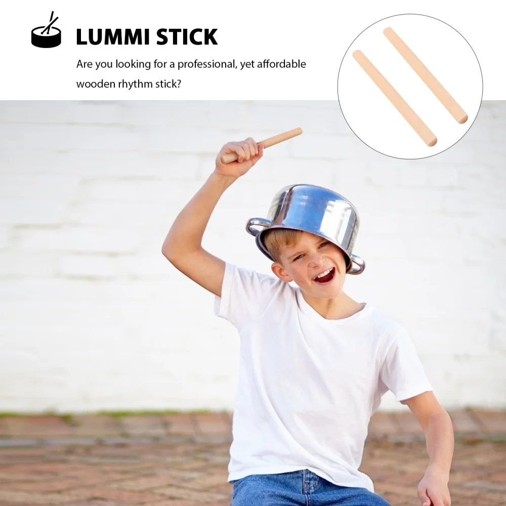 

2 Pairs Wooden Rhythm Sticks Musical Percussion Instrument Accessories